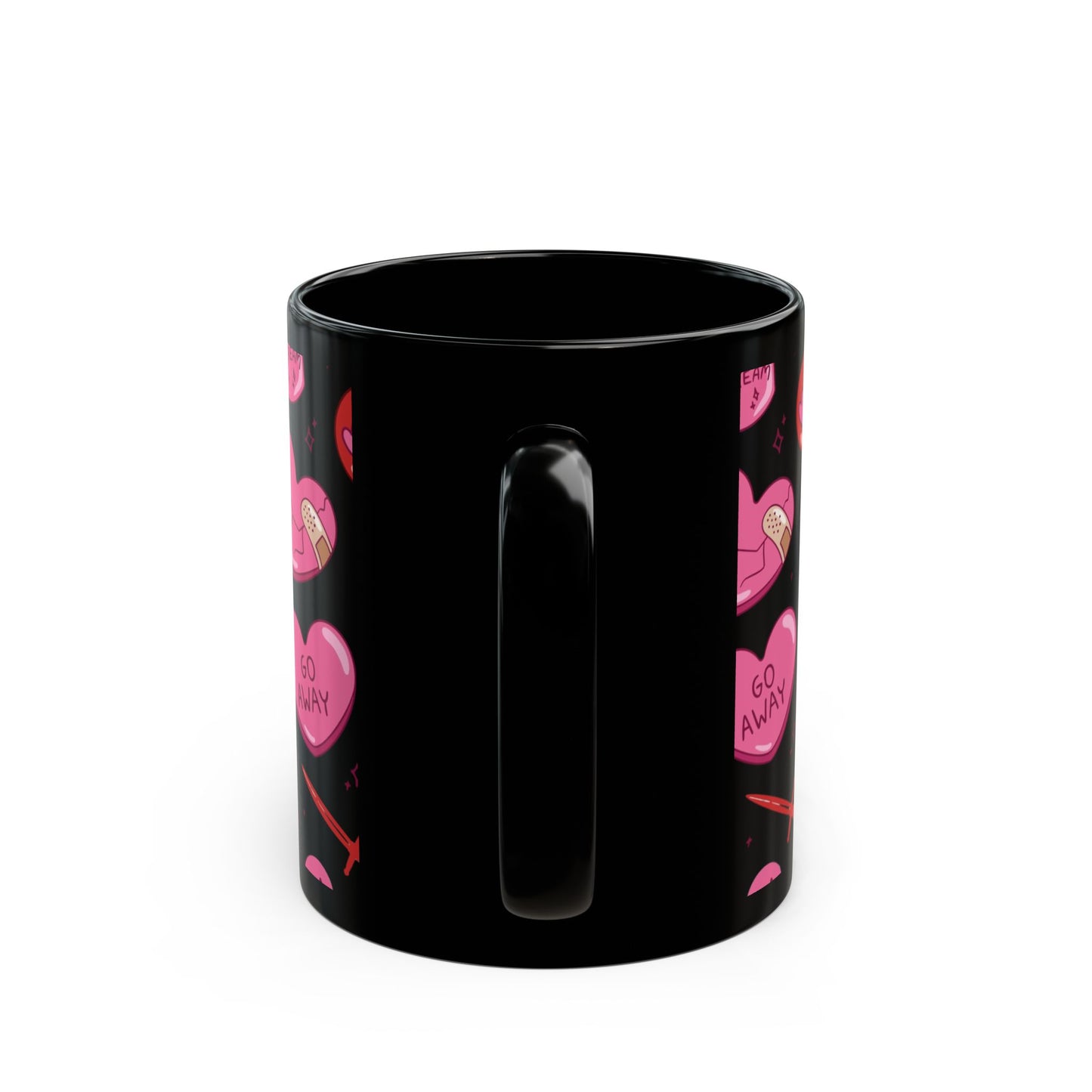 Anti-Valentine's Day Mug, Black Ceramic Cup 11oz