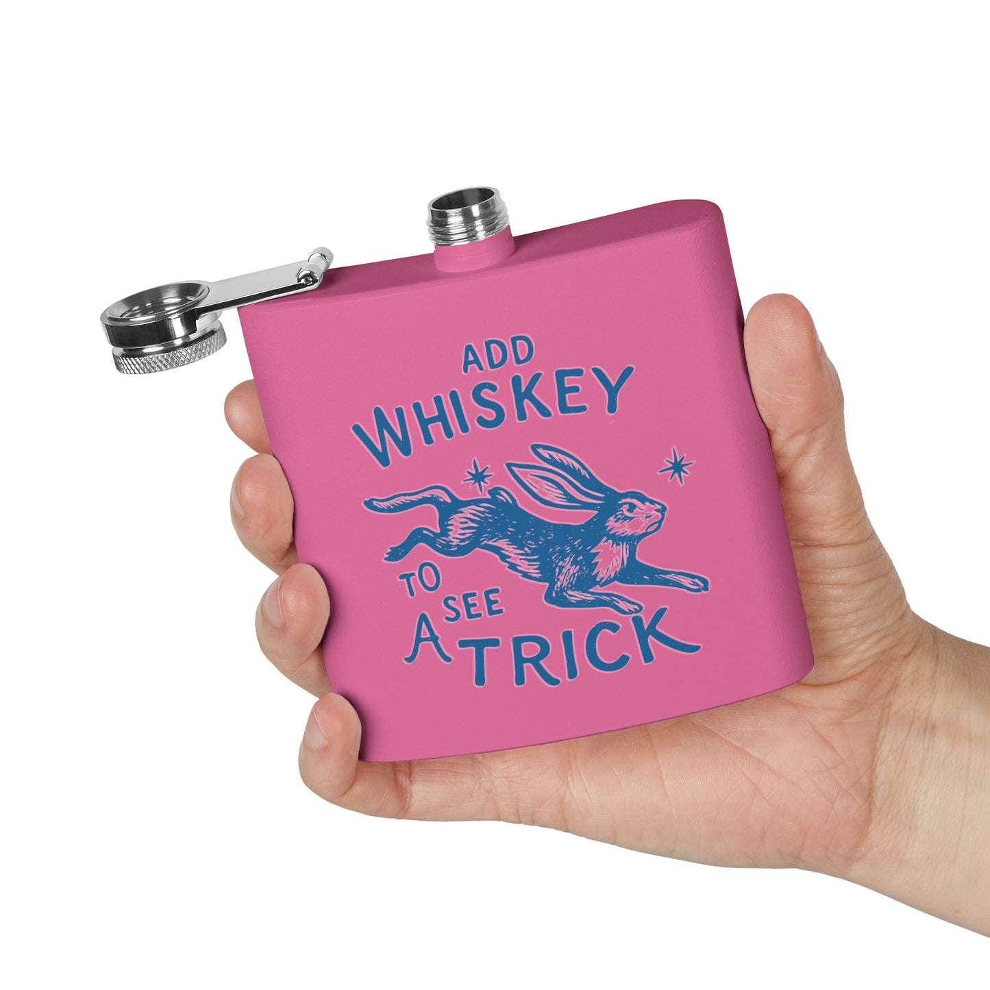 Funny Whiskey Flask, Add Whiskey to See a Trick, 6oz Stainless Steel Flask