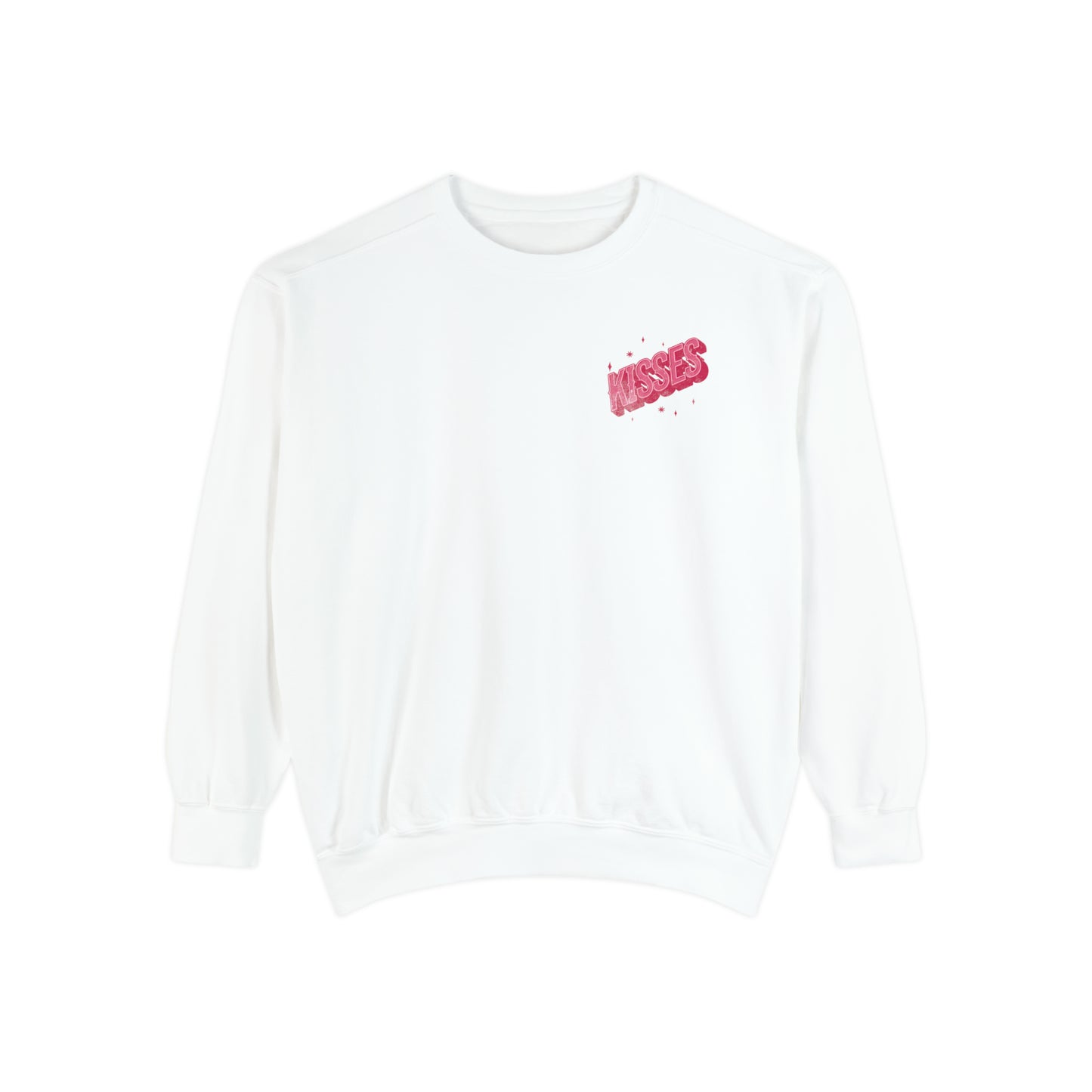 Valentines Kisses Vintage Design Available in Pastel Muted Colors Unisex Garment-Dyed Sweatshirt