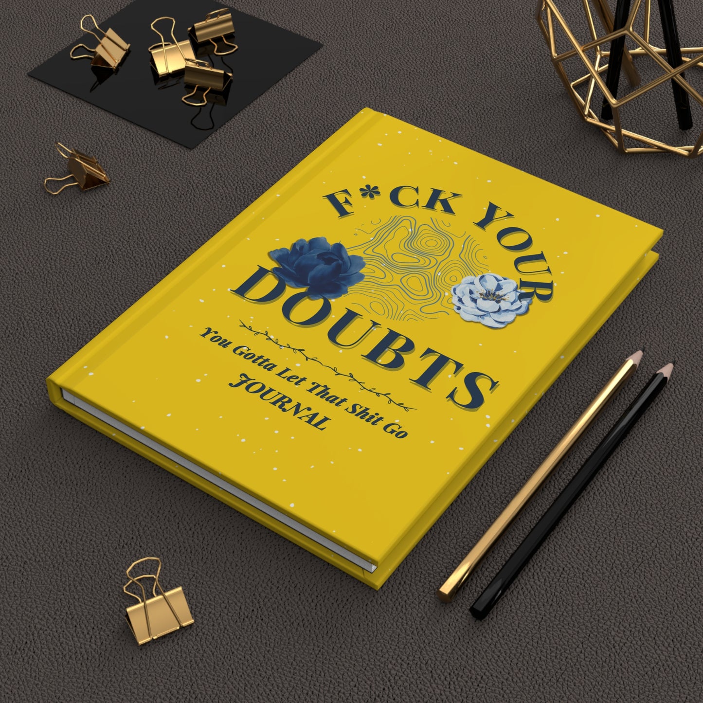 Gift sad journal bright yellow and blue hardcover journal