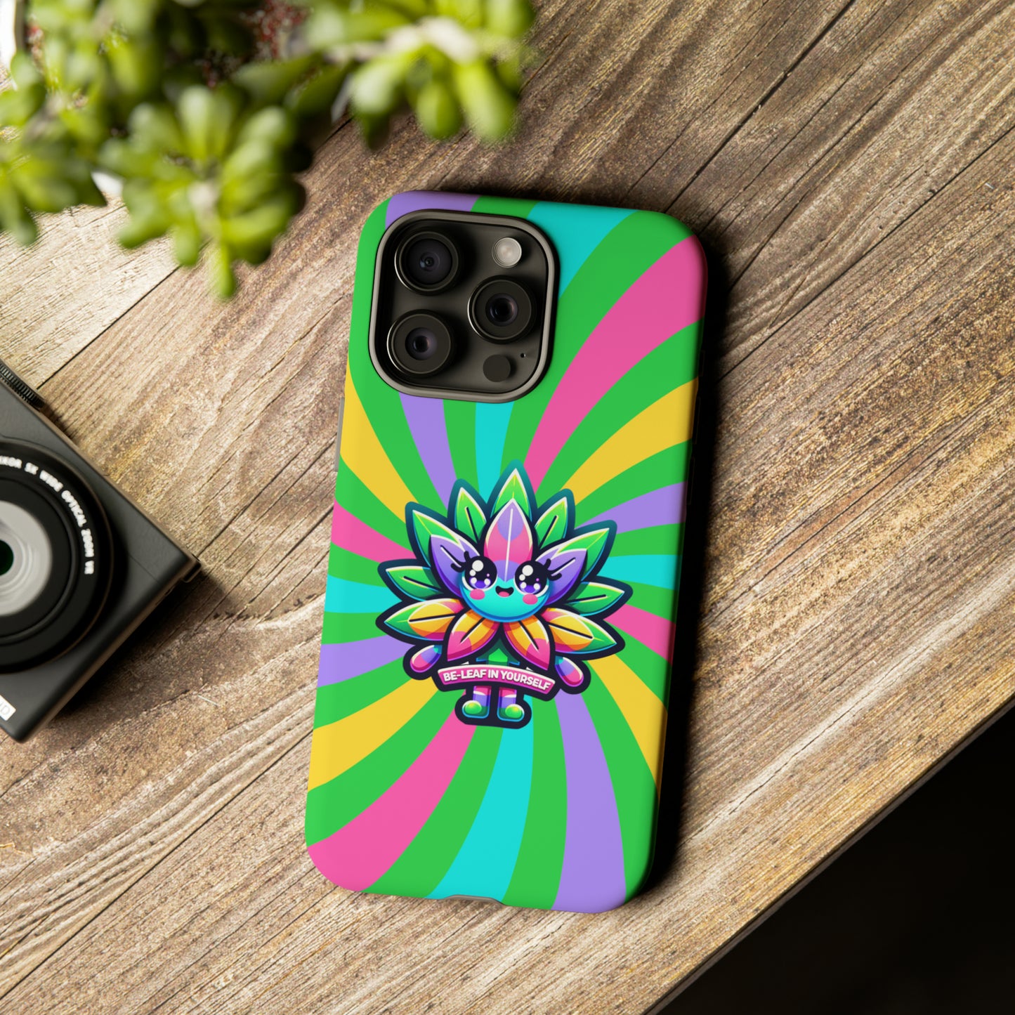 Cute Cannabis BE-Leaf in Yourself Phone Case - Tough Protection, Vibrant Design"Tough Cases