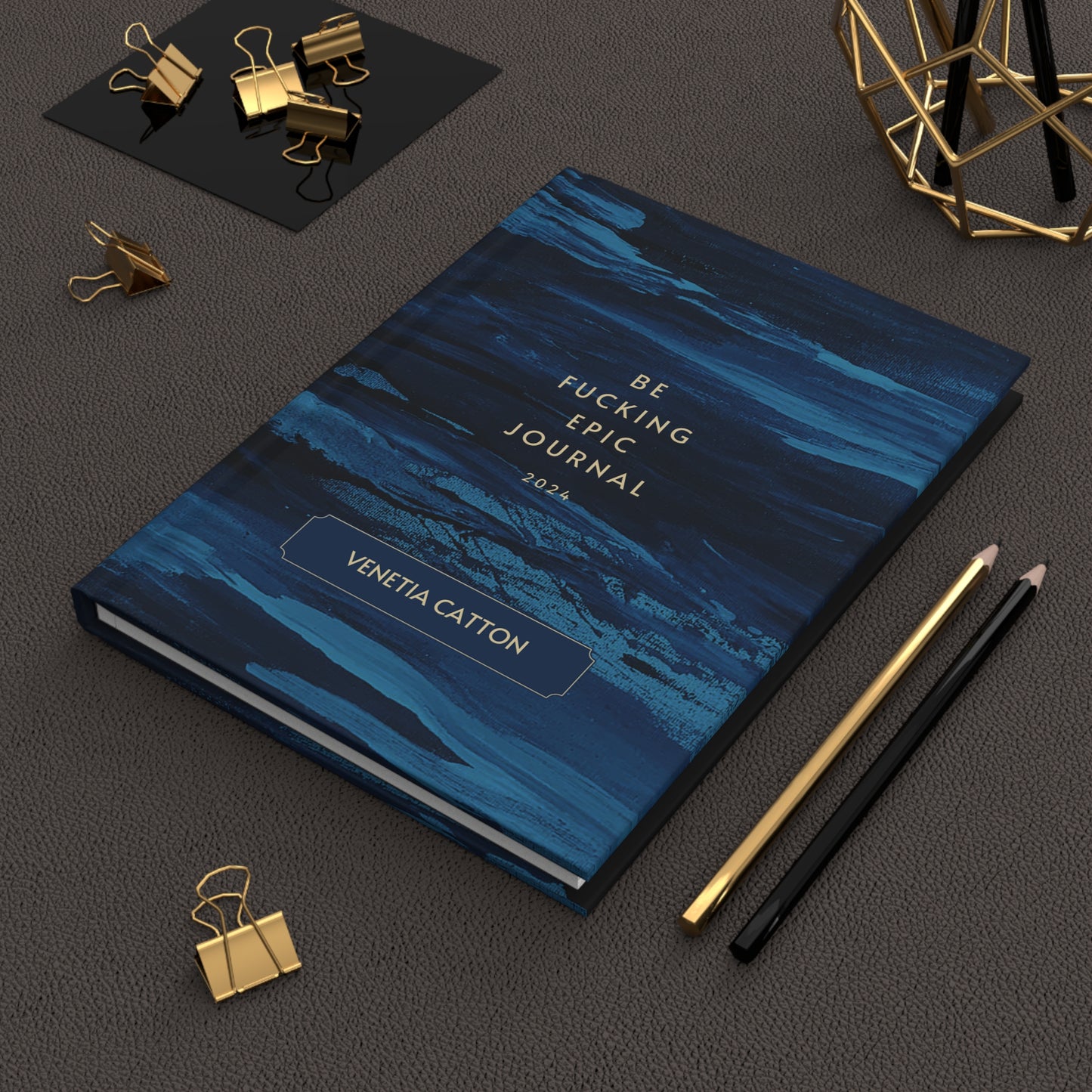 Personalized Be Epic Hardcover Journal Matte-Dark Blues
