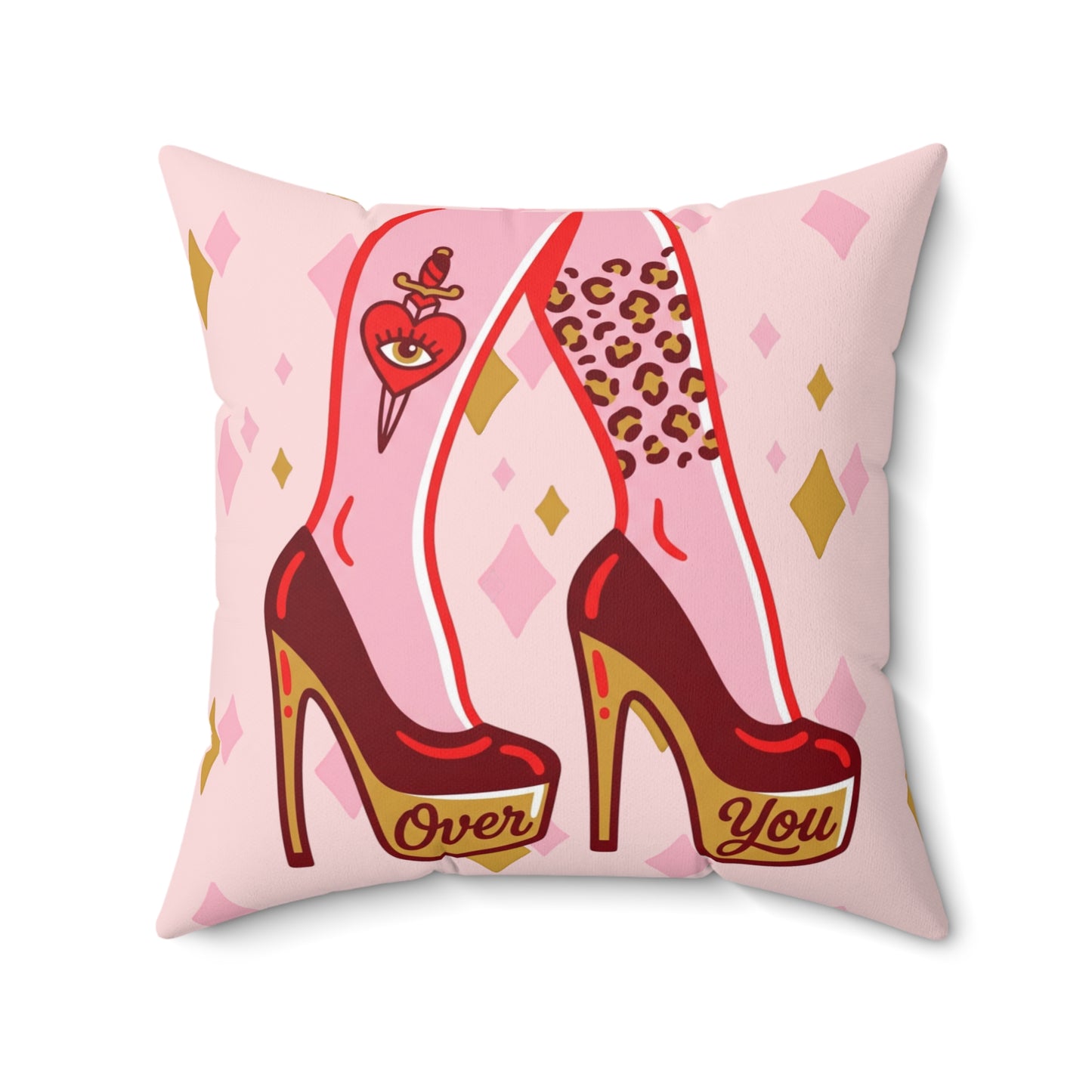 Over You Retro High Heel Throw Pillow