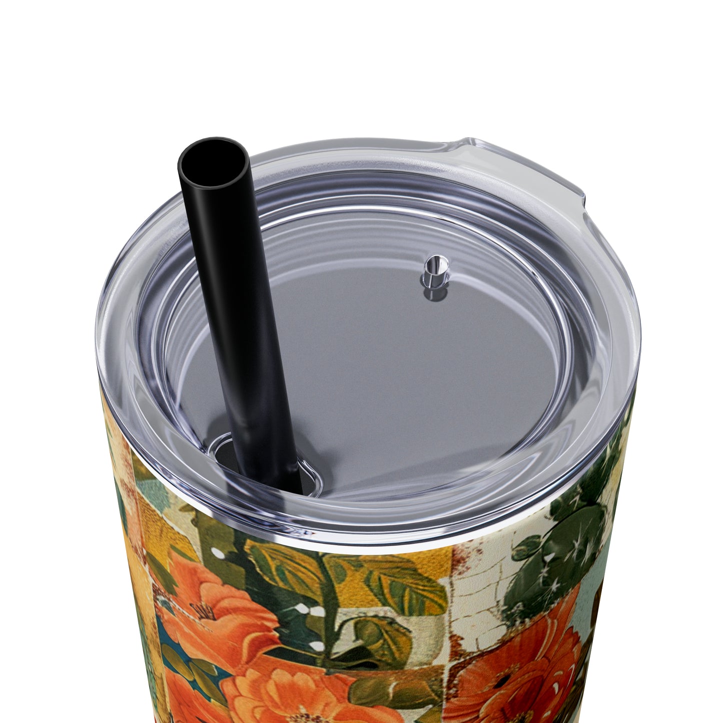 Vintage Boho Western Desert Floral 20oz Skinny Tumbler with Straw