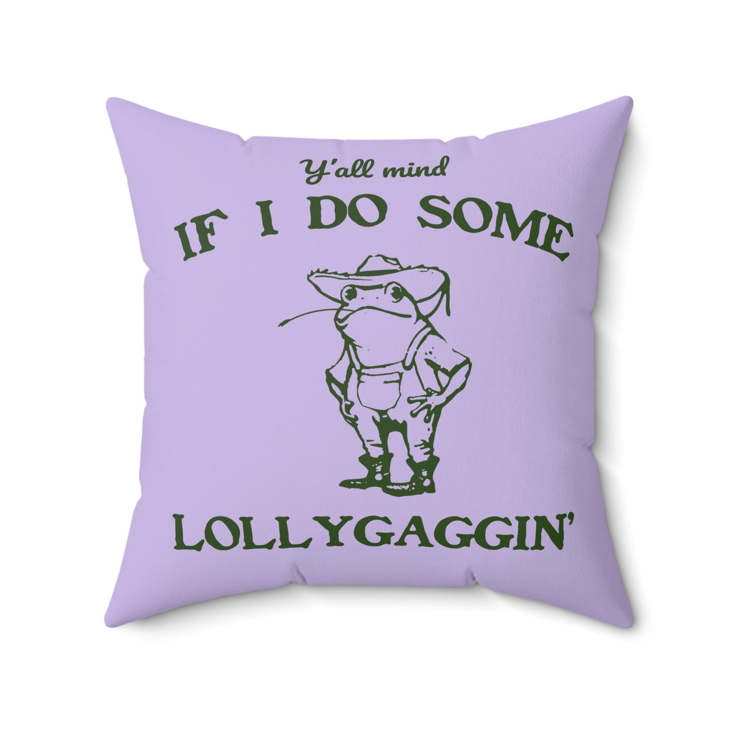 Housewarming Lollygagging Cowboy Frog Throw Pillow - Four Sizes