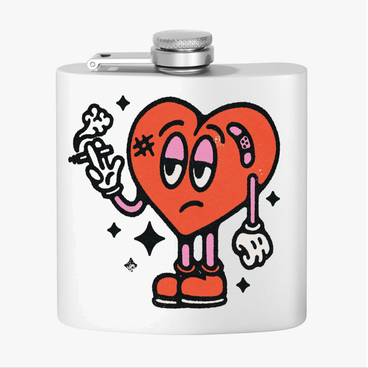 Pink S**king Heart Flask, 6oz Insulated Stainless Steel