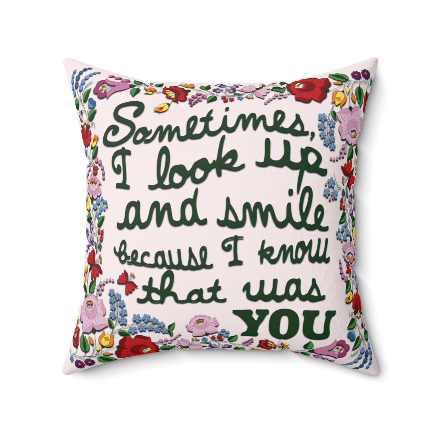 Smile & Remember Spun Polyester Grief Pillow | Comforting Cushion for Fond Reflections available in 4 sizes