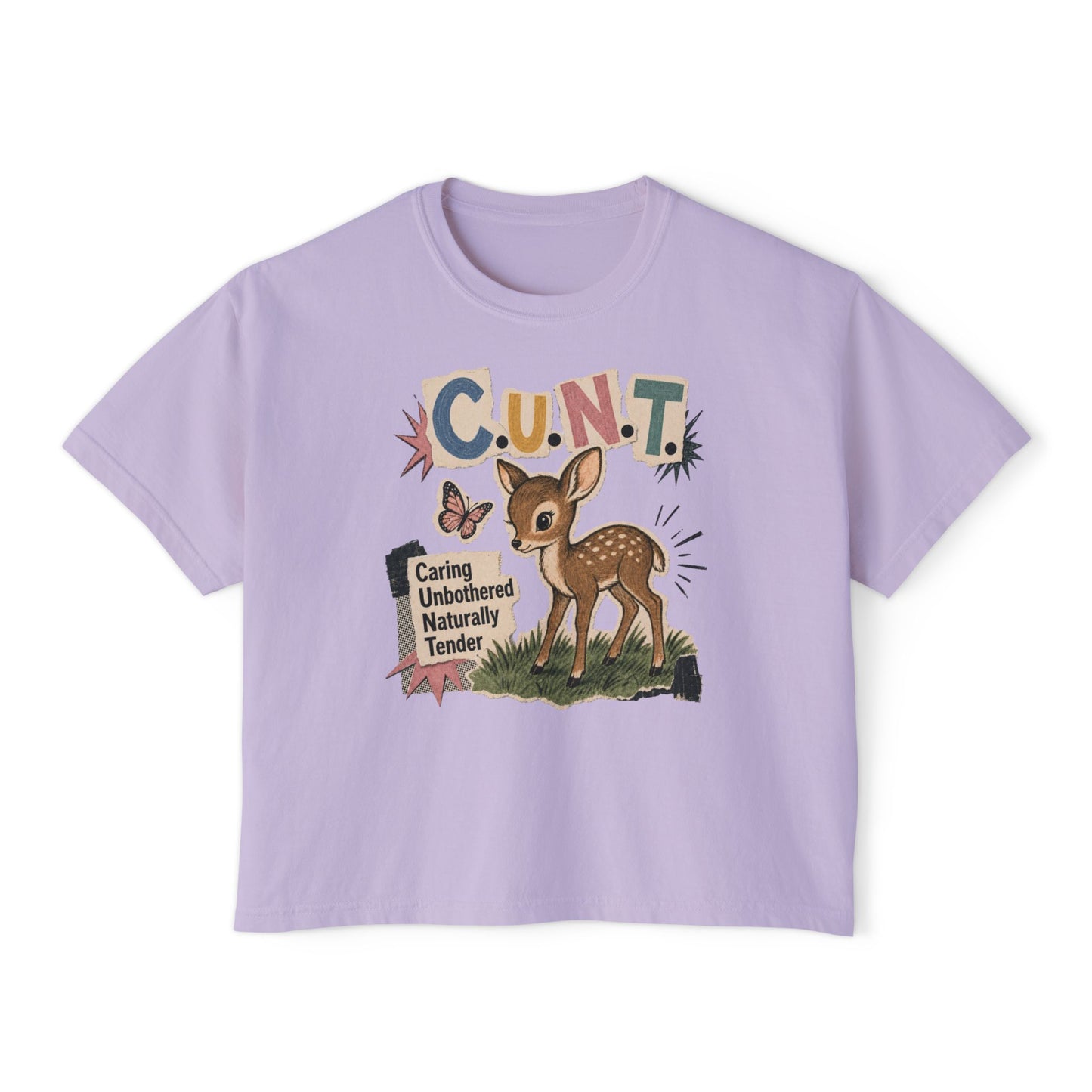 CUNT Deer Shirt Womens Oversized Boxy Comfort Colors 3023CL
