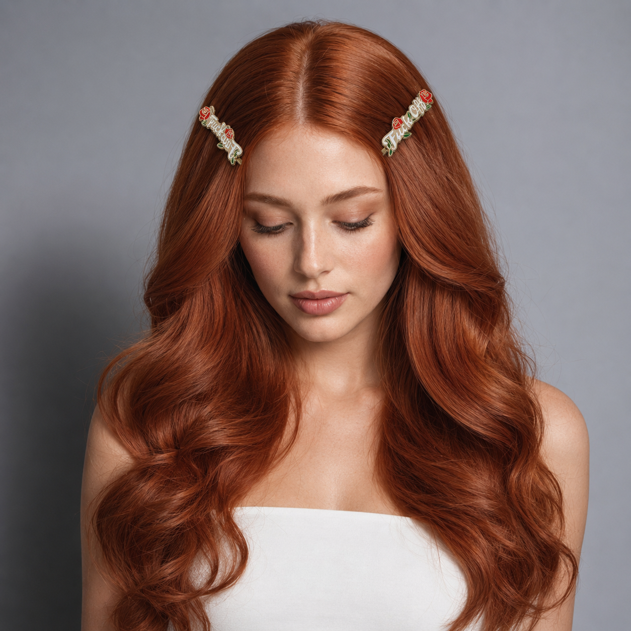Fuck Off Rose Enamel Hairpin Duo