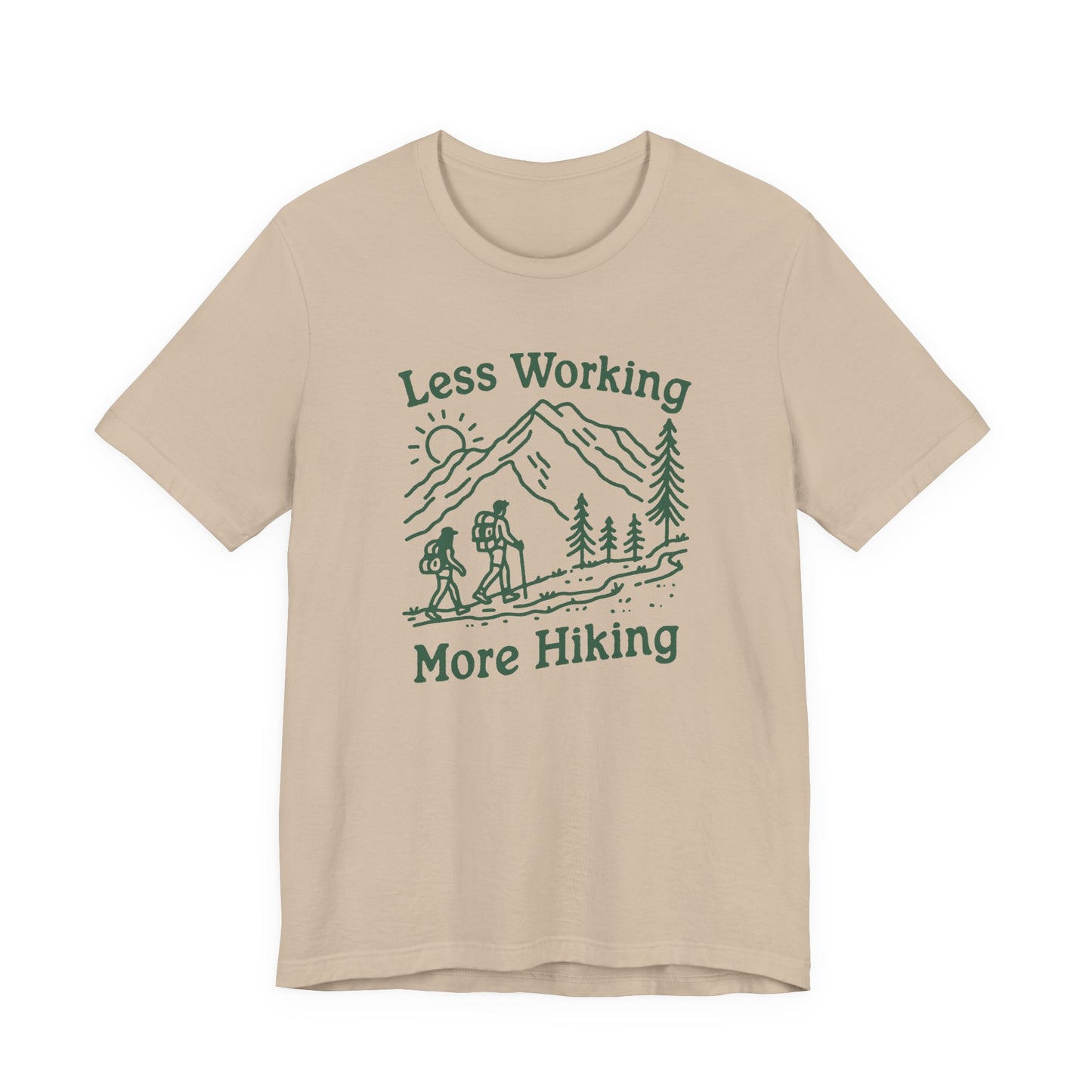 Discover Adventure in Style: Bella Canvas 3001 T-Shirt 7 Colors - Less Working More Hiking Design