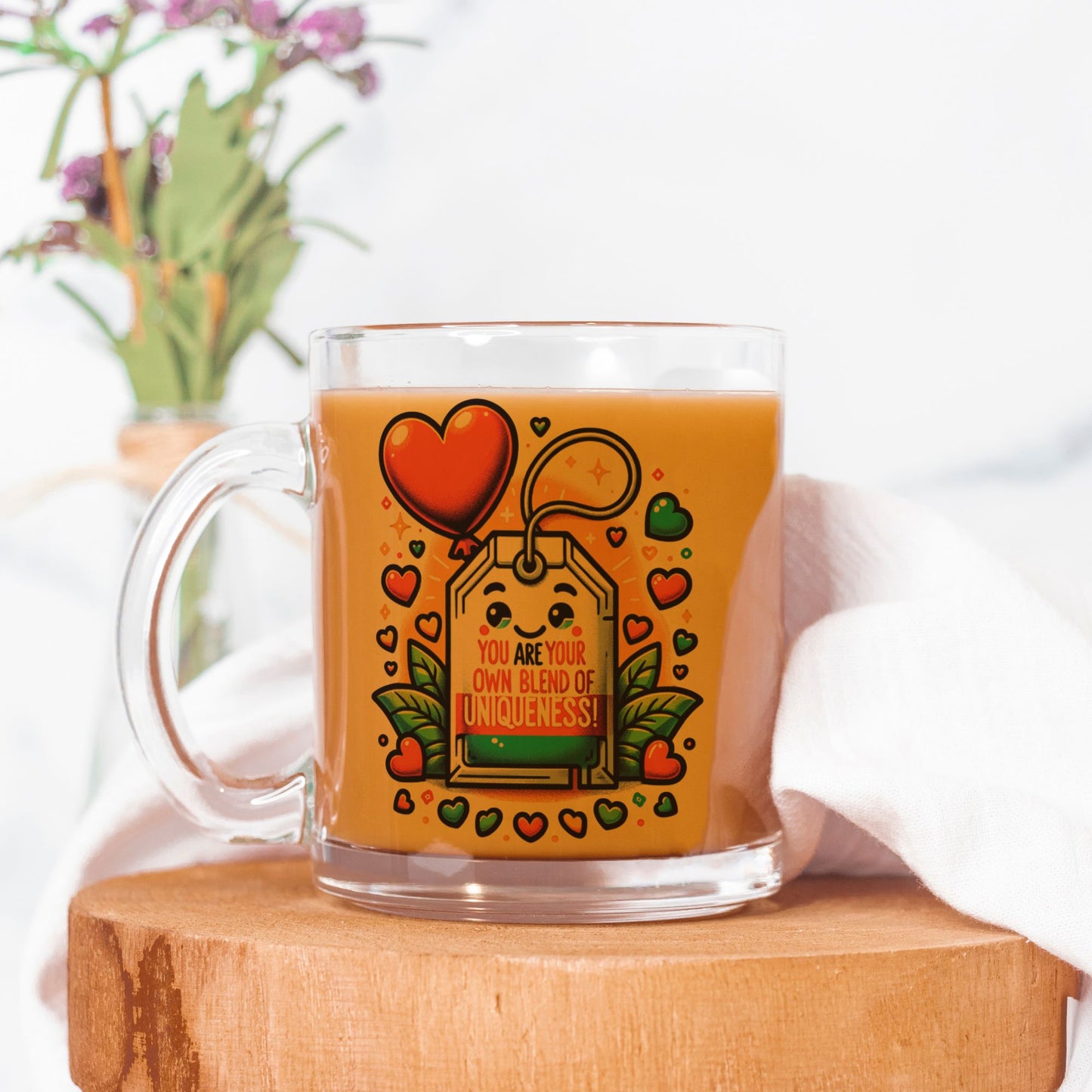 Unique Mascot Tea Bag Clear Glass Tea Cup - 10 oz.