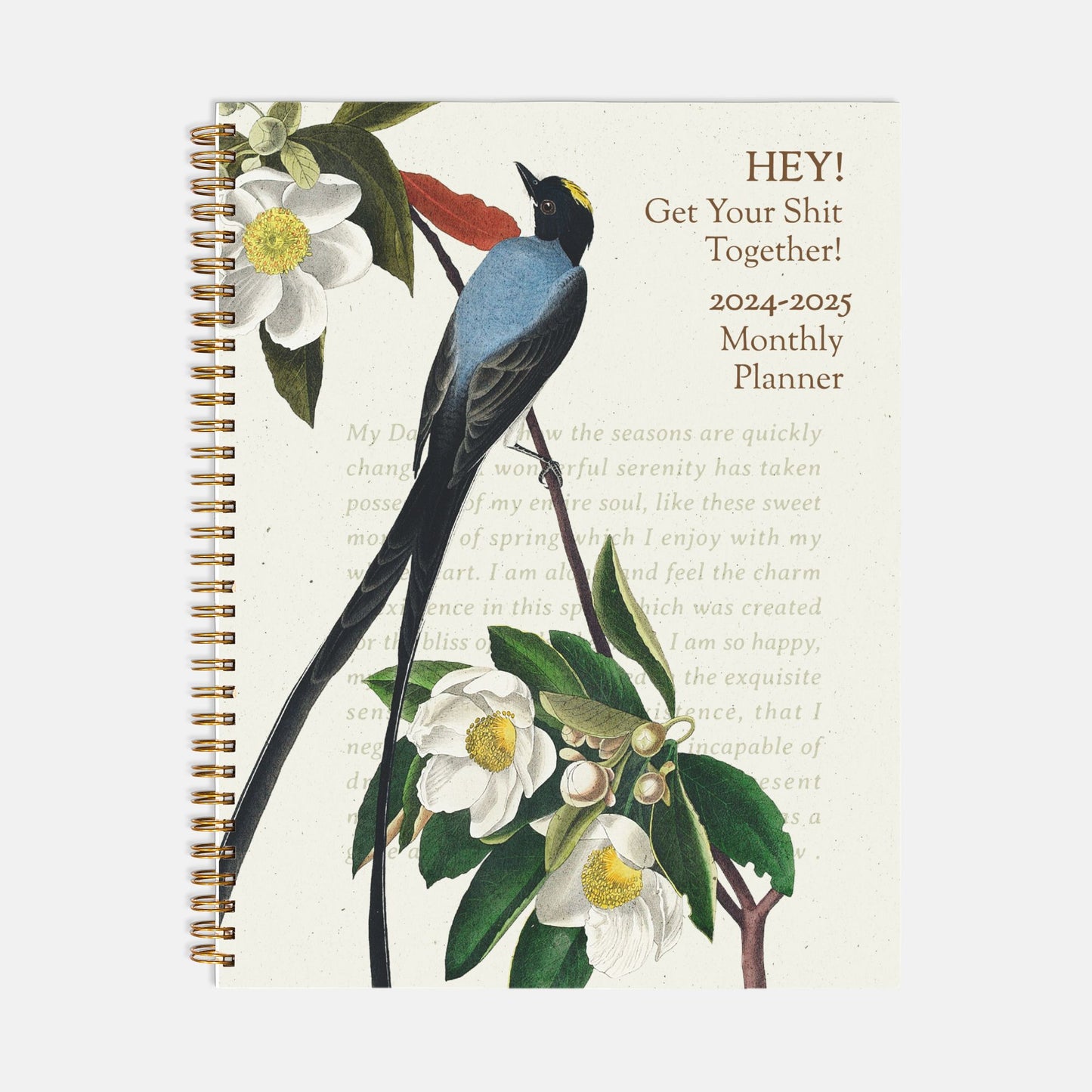 Personalized 2024-2025 Birds & Foliage Planner Hardcover Spiral 8.5 x 11