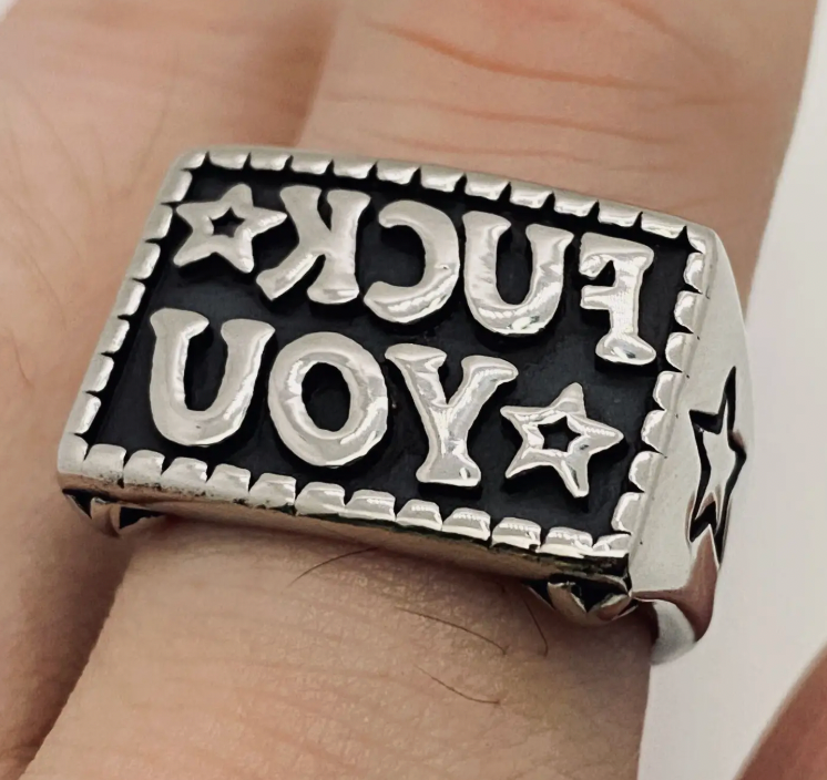Fuck You Statement Reverse Text Ring