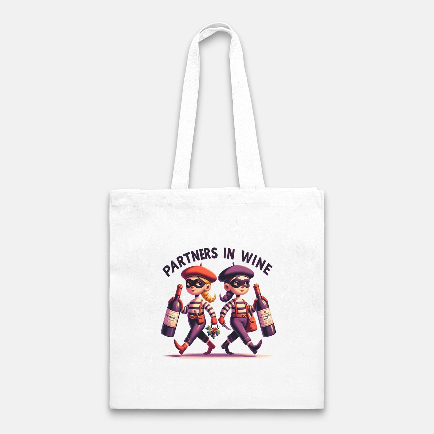 Girls Paris School Wine Heist Heavy Tote Bag 100% Cotton Canvas