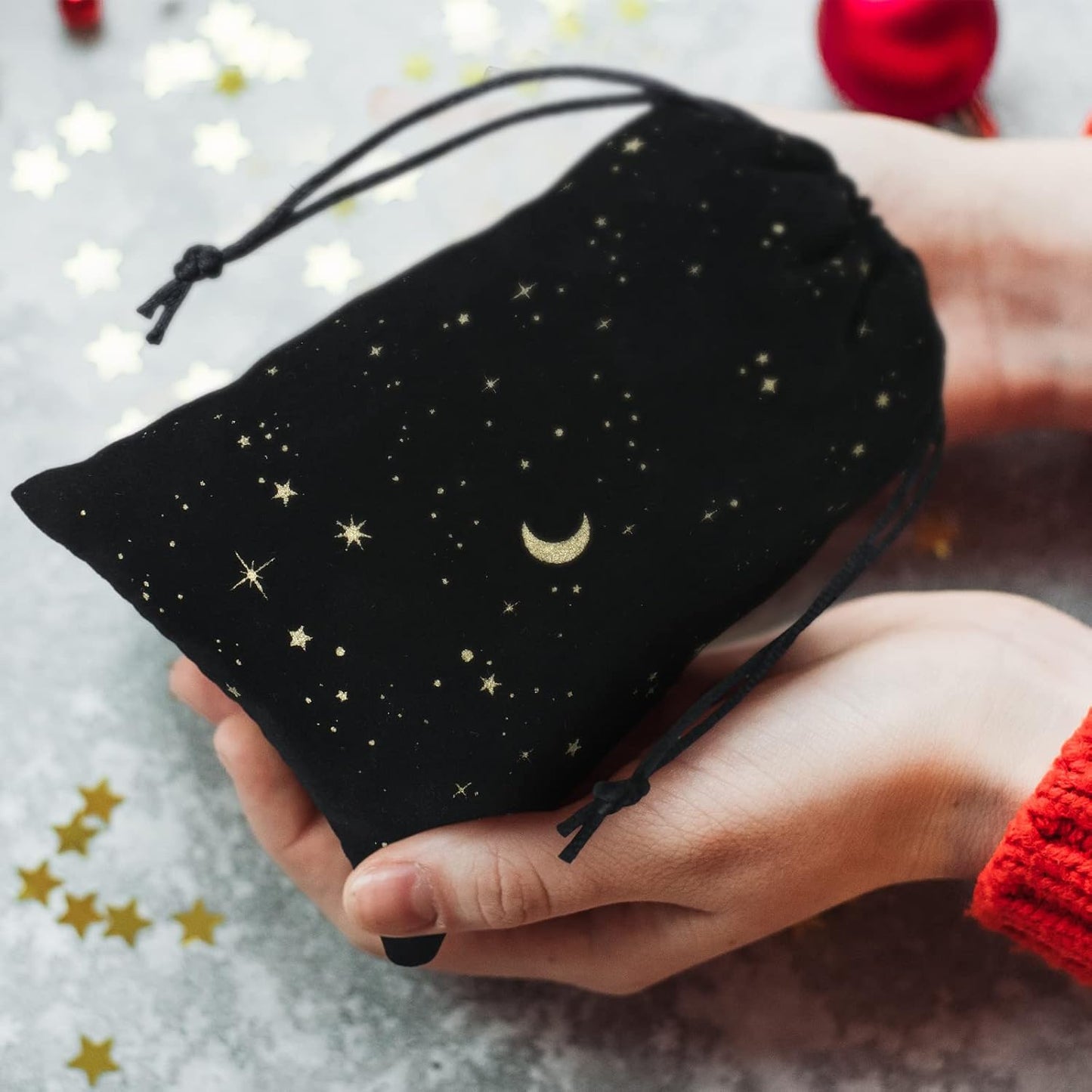 Acrylic Checker 'FUCK OFF' Print Hair Claw - 3.1'' Wide with a Black Velvet Moon & Stars Jewelry Drawstring Gift Bag