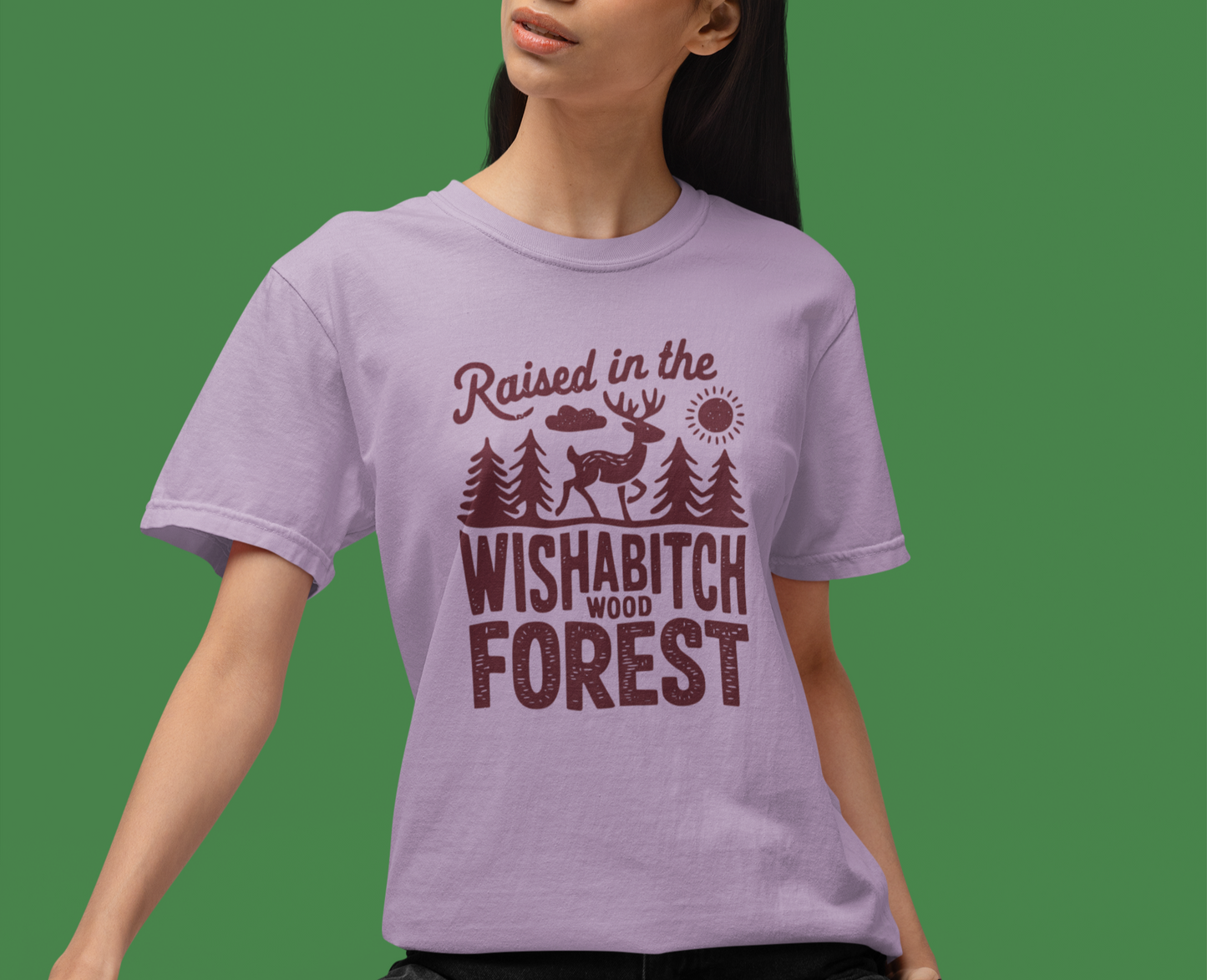 Raised in the Wishabitch Wood Forest Comfort Colors 1717 T-Shirt Unisex in 7 Colors"