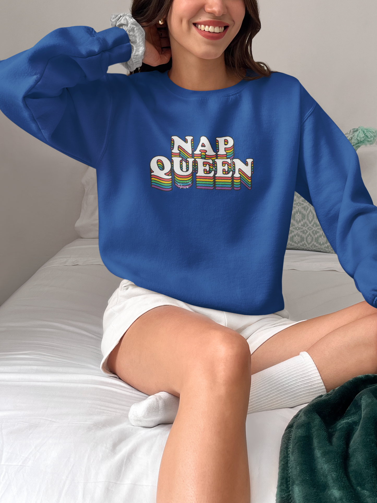 Nap Queen Sweatshirt Cozy Gildan Unisex Crewneck Pullover for Nap Lovers