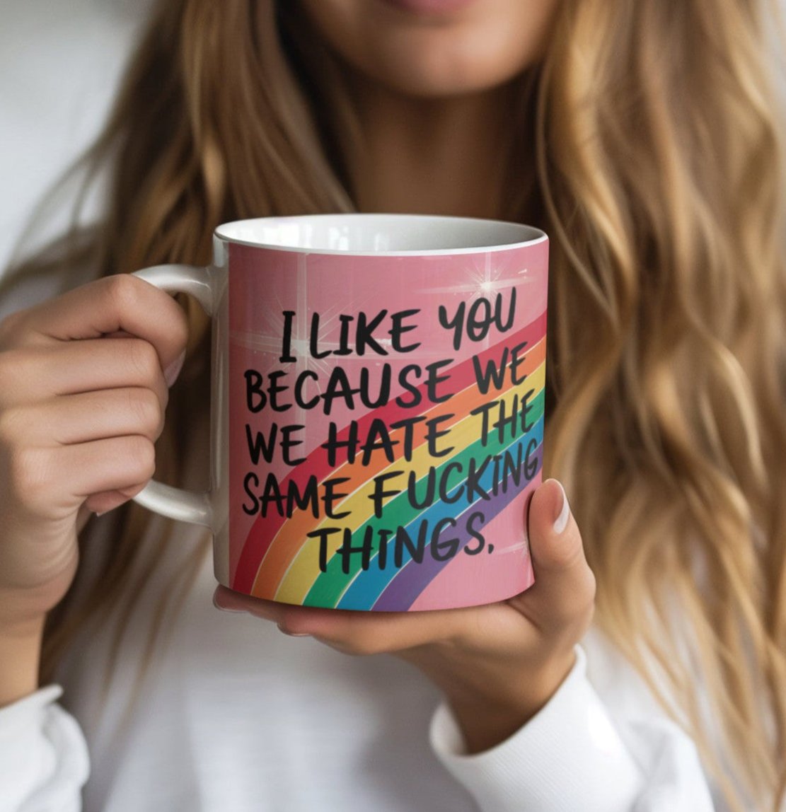 Colorful Friendship Mug - 20 oz Ceramic, Funny Gift for Best Friend