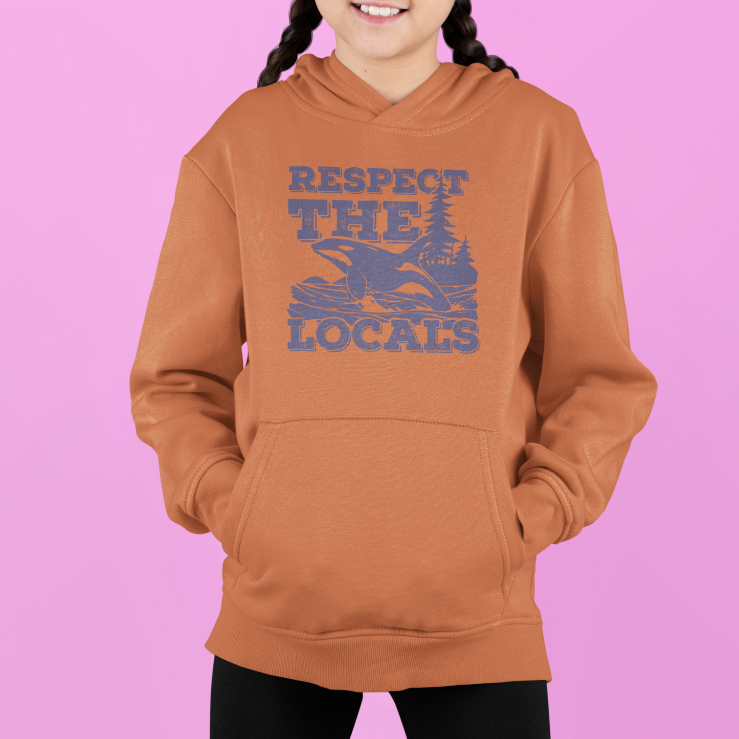 Respect the Locals Orca Design Gildan Youth Hoodie – 6 Color Options