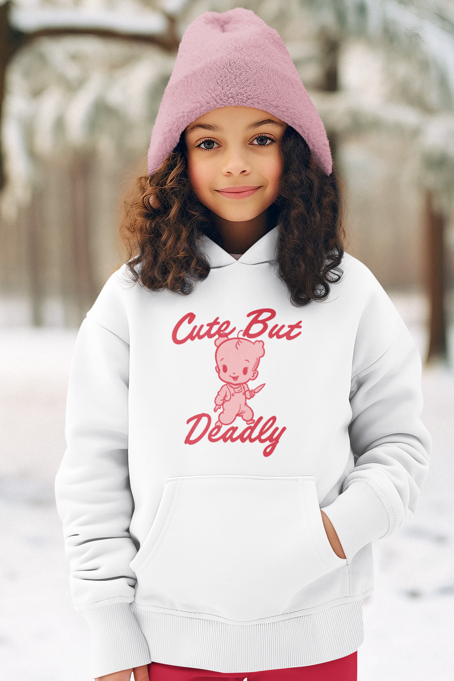 Cute But Deadly Youth Hoodie - Vibrant Colorful Sweatshirt