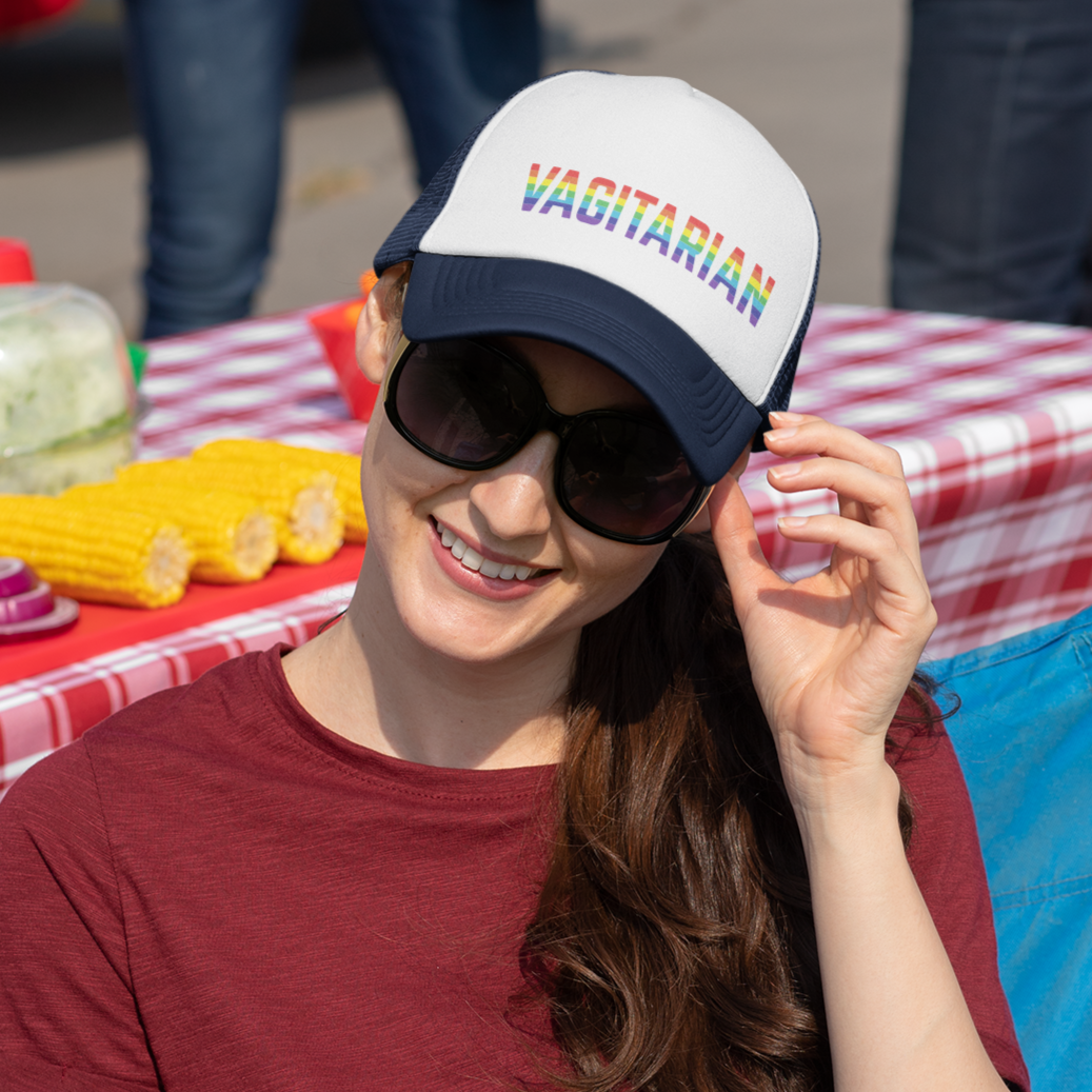 Vagitarian Pride Foam Trucker Hat - LGBT Gay Month Special Edition in 6 Vibrant Colors