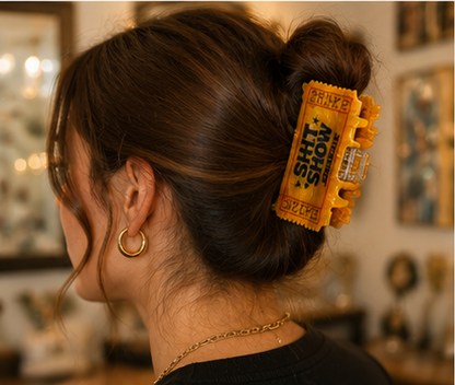 Shit Show Ticket Hair Claw Clip with Velvet Gift Bag