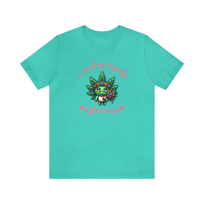 Cute Cannabis Mascot I Can Buy Myself Flowers 8 Colors Available Unisex Jersey Short Sleeve Tee