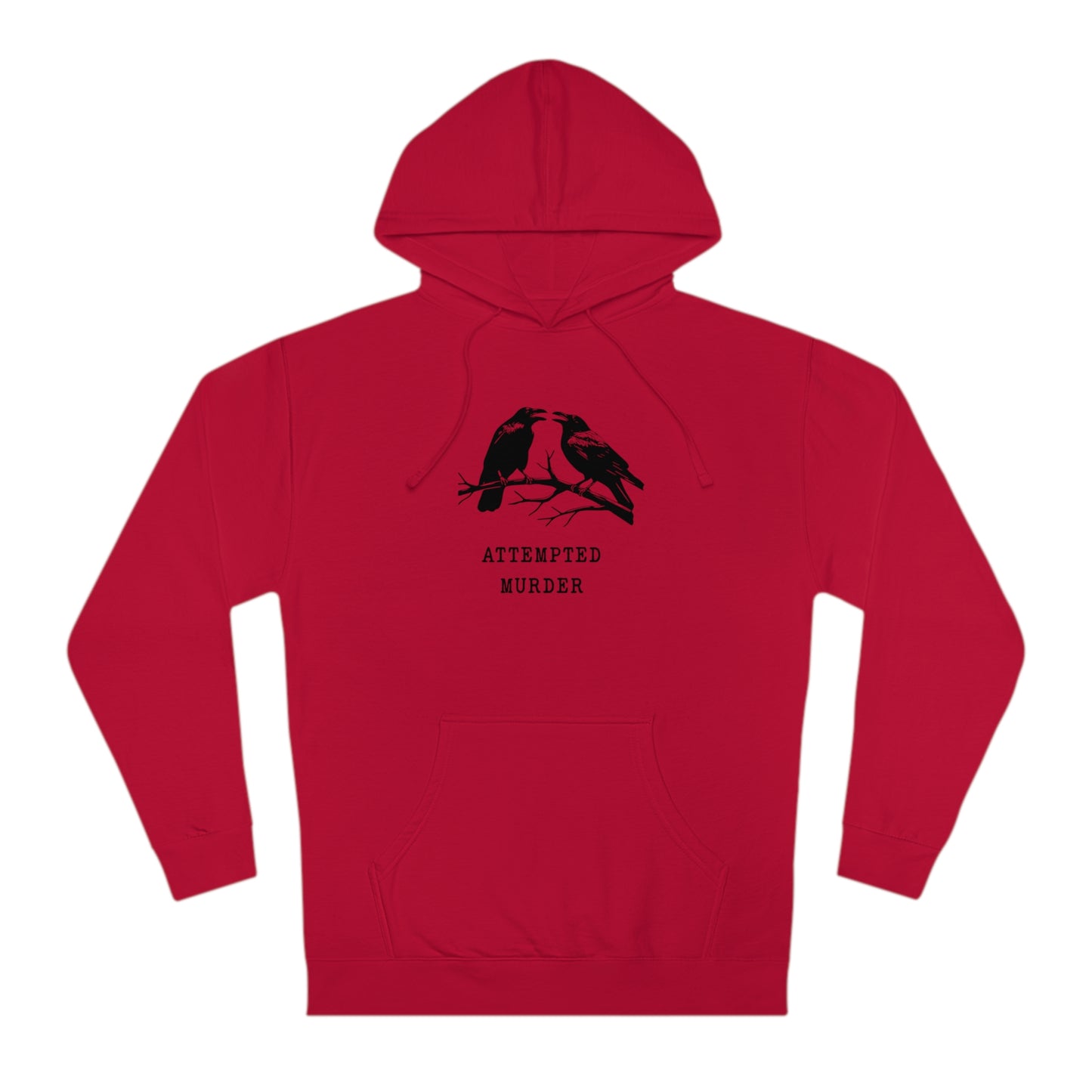 Attempted Murder Raven Vintage Gothic Unisex Hooded Sweatshirt | Cozy Cotton Fleece, Medium-Heavy Fabric