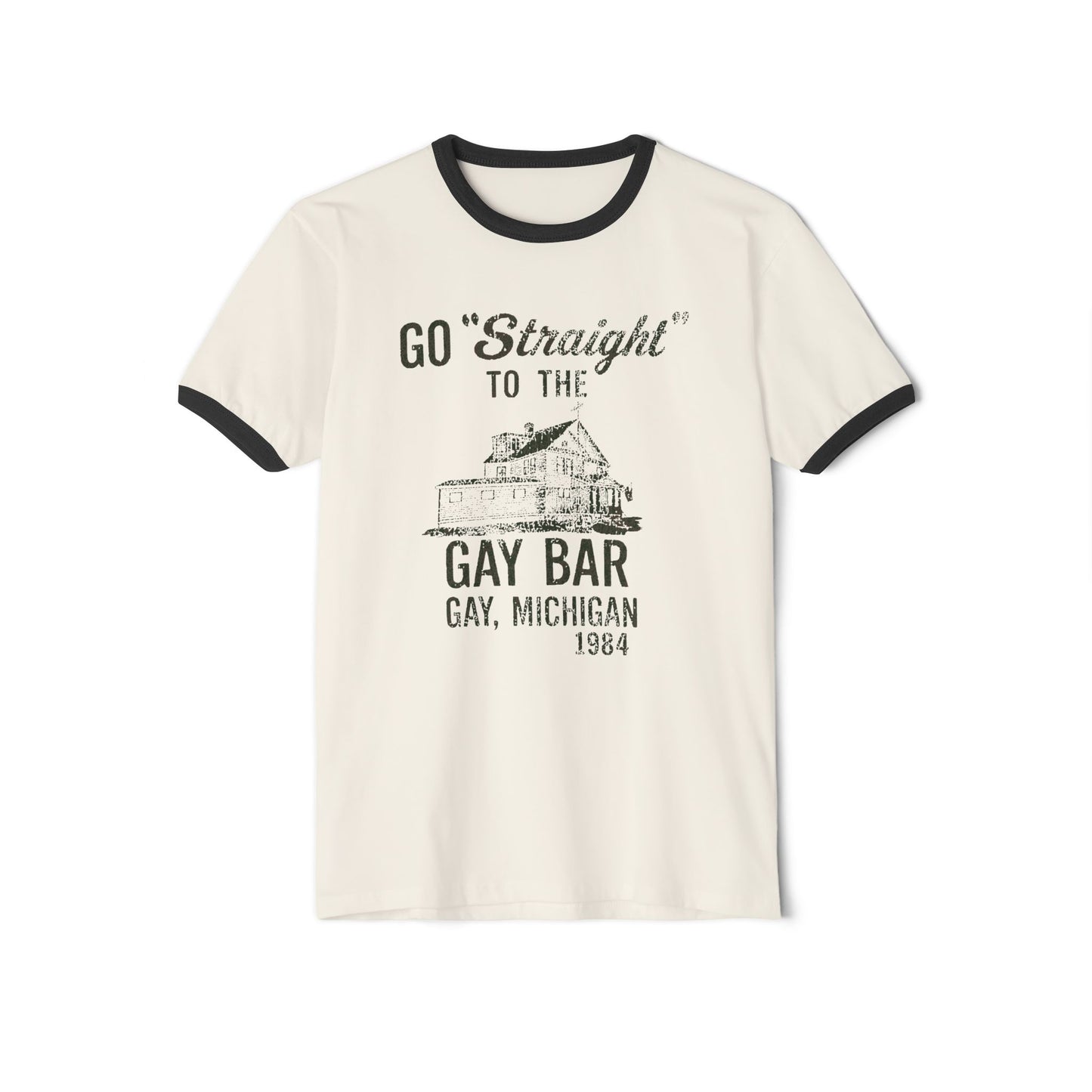Go Straight to the Gay Bar Shirt Unisex Cotton Ringer T-Shirt