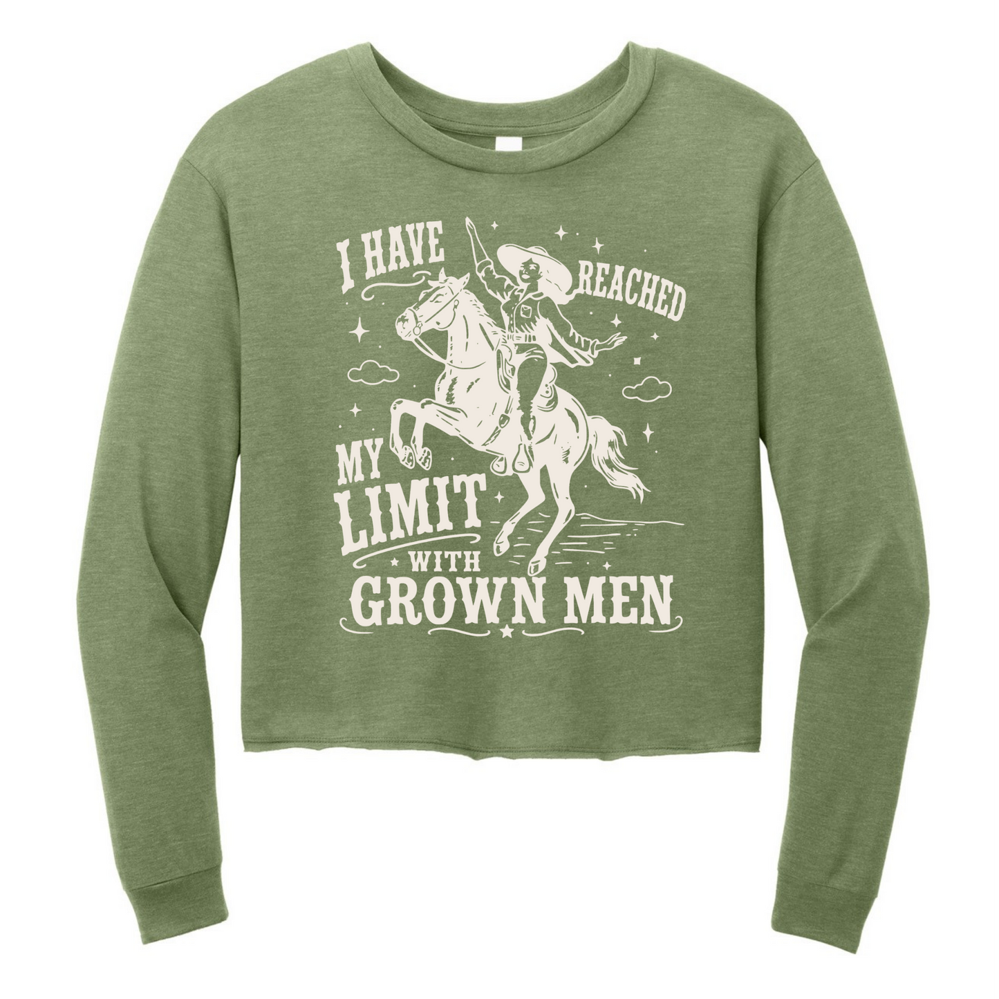 I Have Reached My Limit With Grown Men Womens Perfect Tri Midi Long Sleeve Tee with Raw Edge Hem