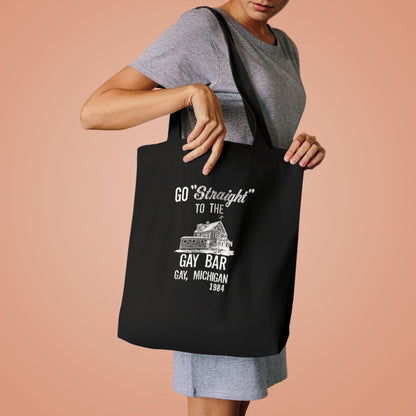 Go Straight to the Gay Bar Tote Bag | Gay, Michigan Vintage Canvas Bag | Funny LGBTQ+ Market Tote