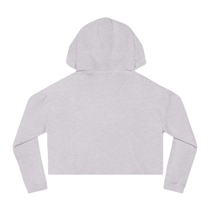 Retro Tattoo Classic Red Lips, Silence Please Women’s Cropped Hooded Sweatshirt