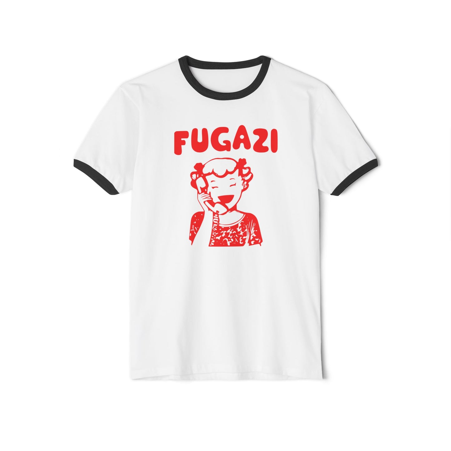 FUGAZI Ringer T-Shirt Iconic Retro Design Unisex in 8 Color Combos