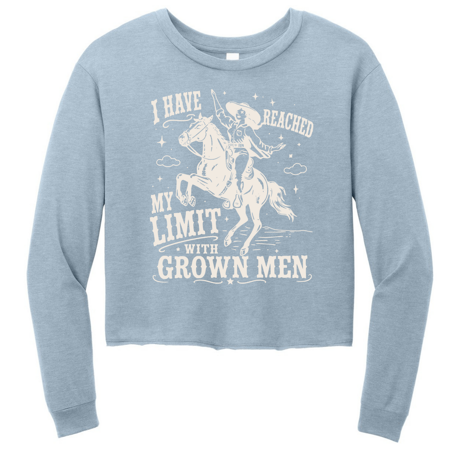 I Have Reached My Limit With Grown Men Womens Perfect Tri Midi Long Sleeve Tee with Raw Edge Hem