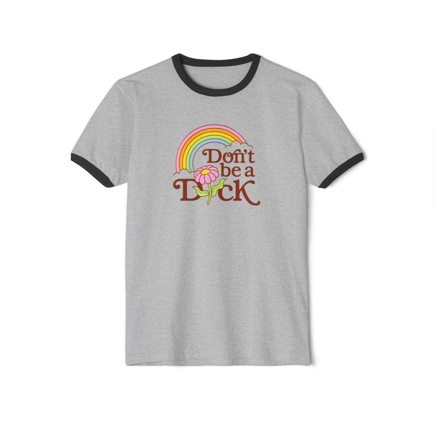 Retro Flower Don't Be a Dick Ringer T-Shirt