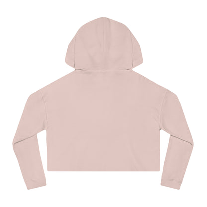 Retro Tattoo Classic Red Lips, Silence Please Women’s Cropped Hooded Sweatshirt