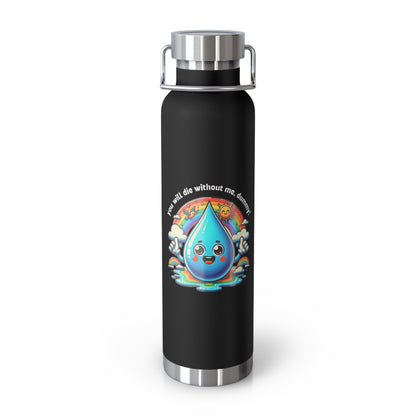 Stay Hydrated with Humor: 22oz Copper Vacuum Insulated Bottle Available in 7 Vibrant Colors