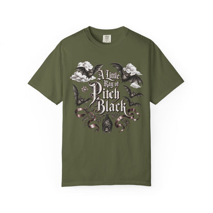 A Little Ray of Pitch Black Gothic Bat Comfort Colors 1717 T-Shirt