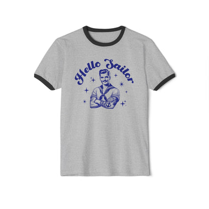 Vintage "Hello Sailor" Ringer Shirt - 1950s Clark Gable Style - 3 Colors Unisex Cotton