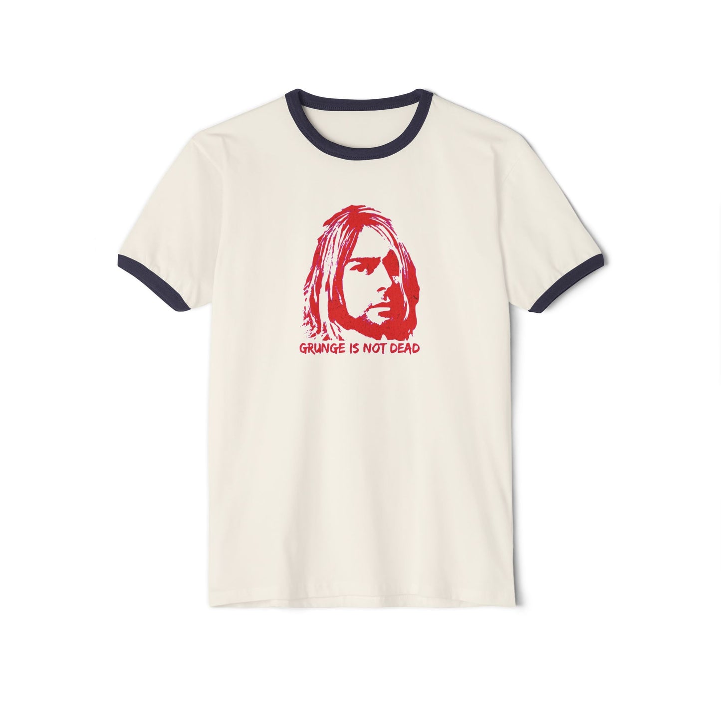 Grunge Is Not Dead - Kurt Cobain Ringer Tee | Retro Rock Style