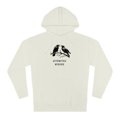 Attempted Murder Raven Vintage Gothic Unisex Hooded Sweatshirt | Cozy Cotton Fleece, Medium-Heavy Fabric