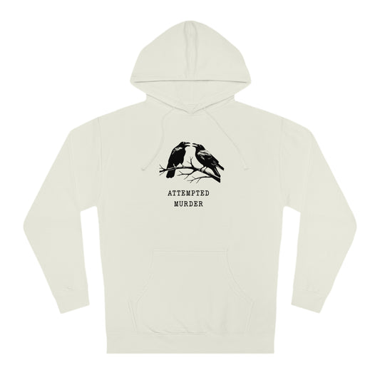 Attempted Murder Raven Vintage Gothic Unisex Hooded Sweatshirt | Cozy Cotton Fleece, Medium-Heavy Fabric