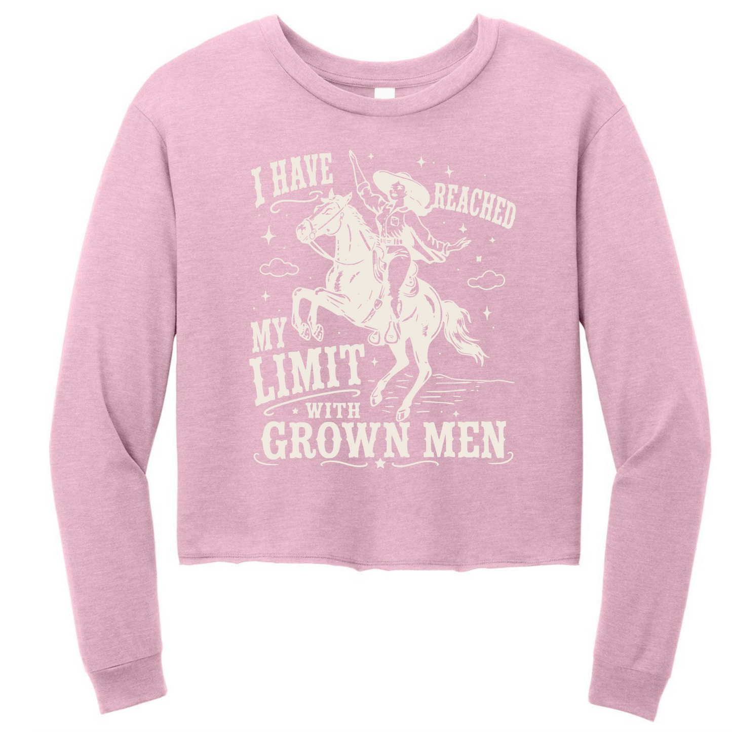 I Have Reached My Limit With Grown Men Womens Perfect Tri Midi Long Sleeve Tee with Raw Edge Hem