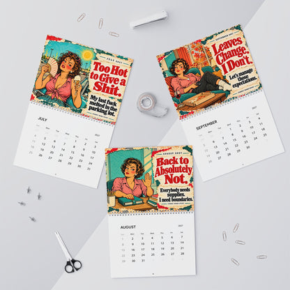 2027 Funny Wall Calendar – Retro Women & Sarcastic Sayings