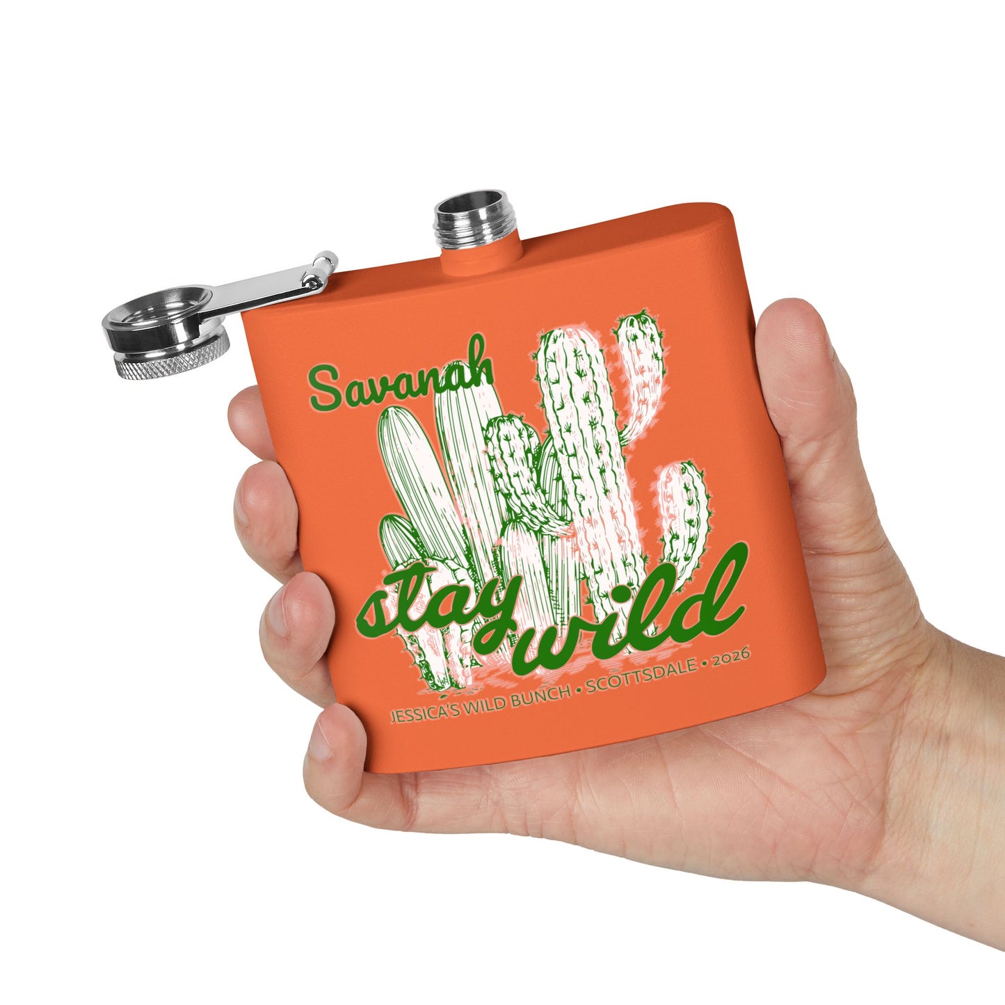 Personalized Stay Wild Stainless Steel Flask 6oz