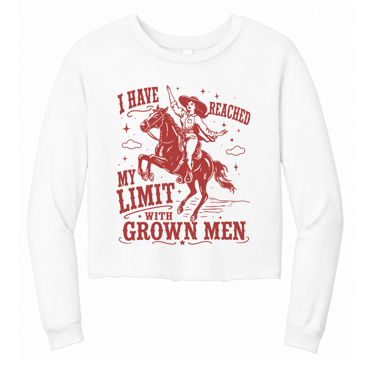 I Have Reached My Limit With Grown Men Womens Perfect Tri Midi Long Sleeve Tee with Raw Edge Hem