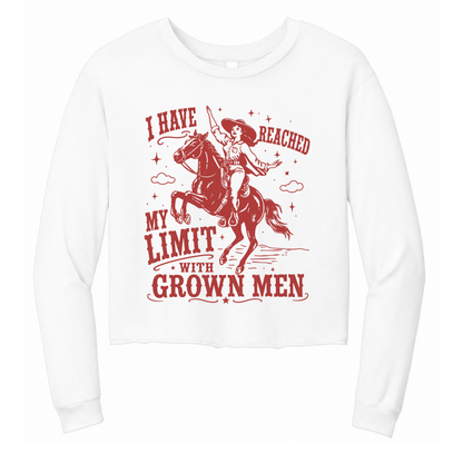 I Have Reached My Limit With Grown Men Womens Perfect Tri Midi Long Sleeve Tee with Raw Edge Hem