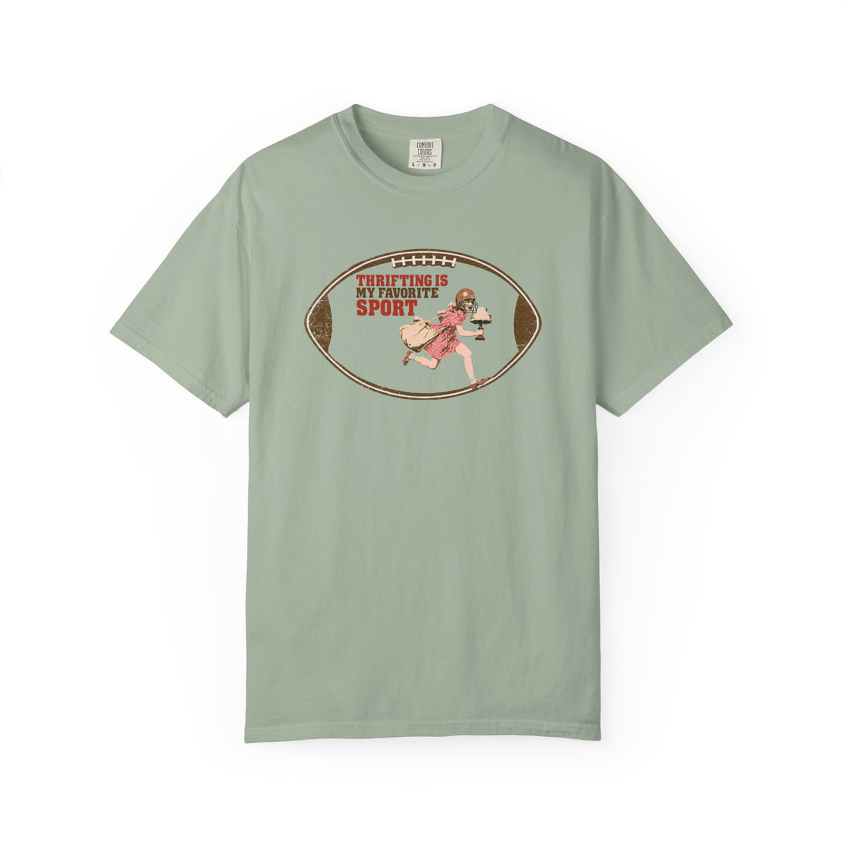 Thrifting Is My Favorite Sport Shirt, Comfort Colors Retro Football Graphic