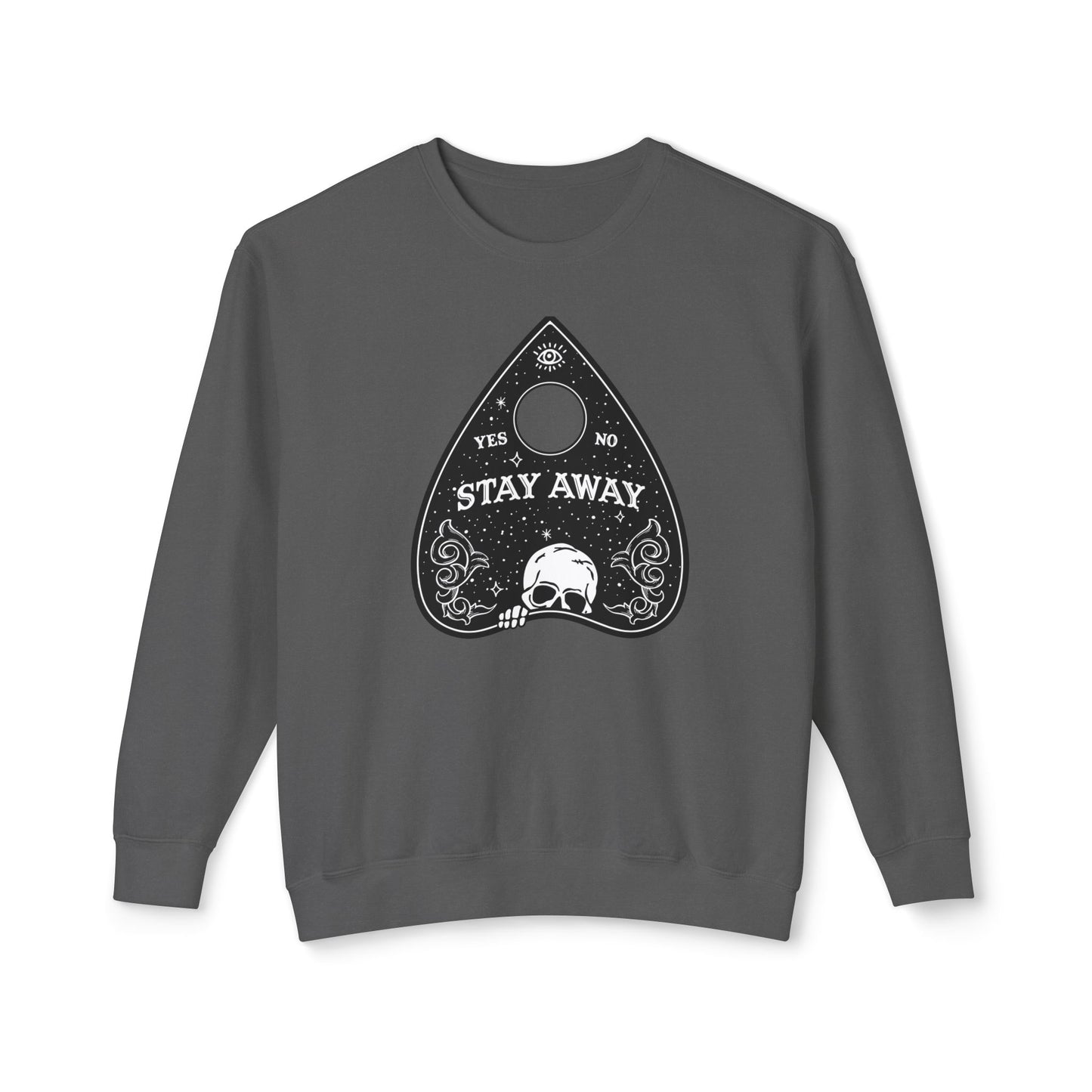 Stay Away Ouija Planchette Comfort Colors Lightweight Unisex Sweatshirt - Perfect for Cool Fall Nights