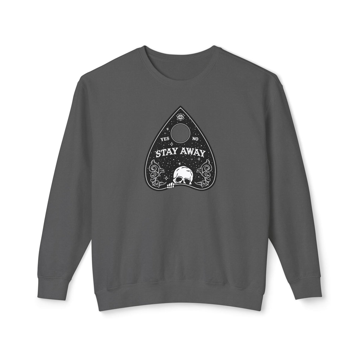 Stay Away Ouija Planchette Comfort Colors Lightweight Unisex Sweatshirt - Perfect for Cool Fall Nights